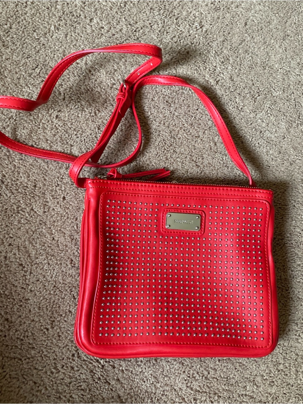 Nine West Red Studded Crossbody Bag